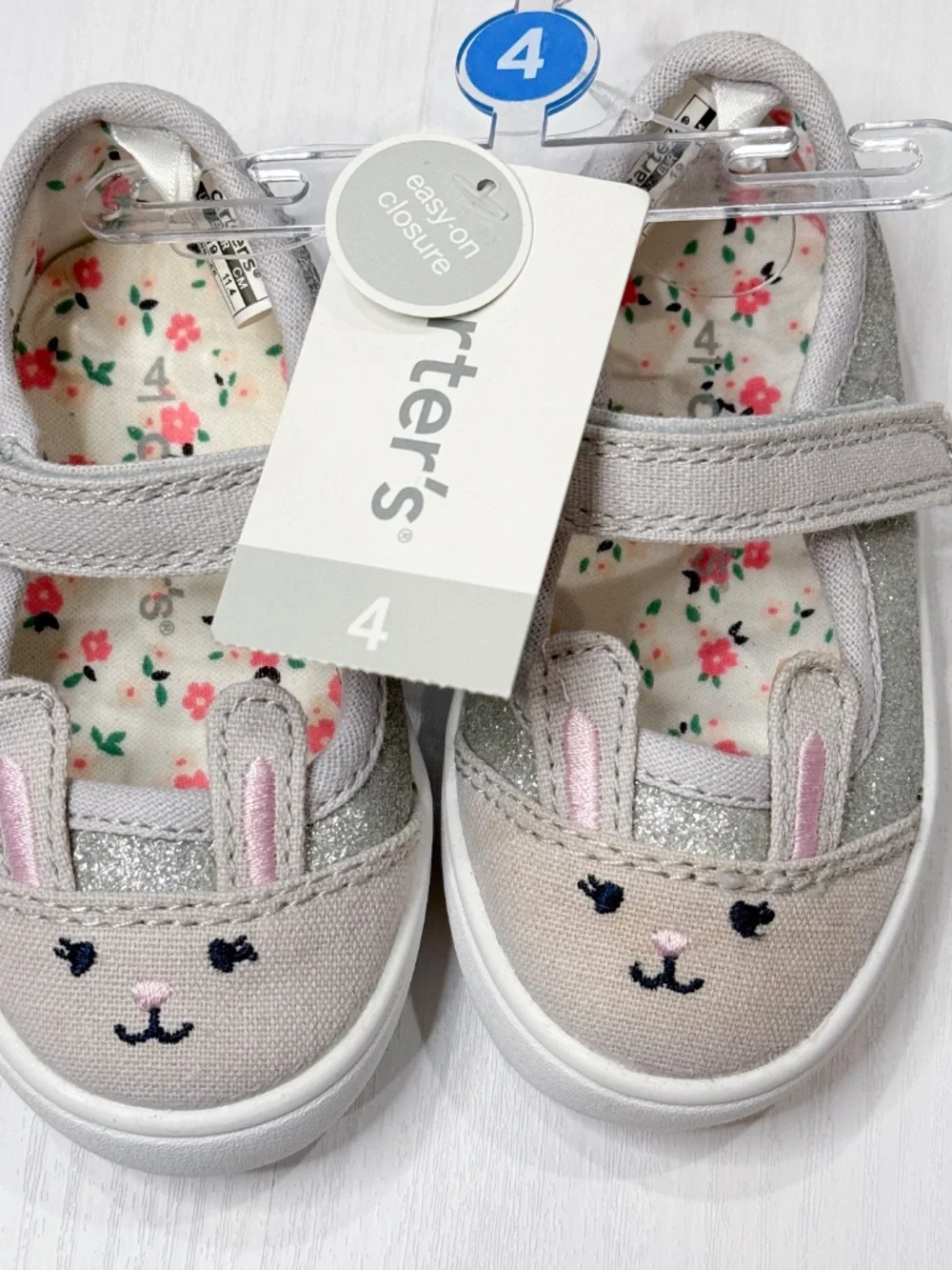 Carters bunny shoes. Size 4. NWT
